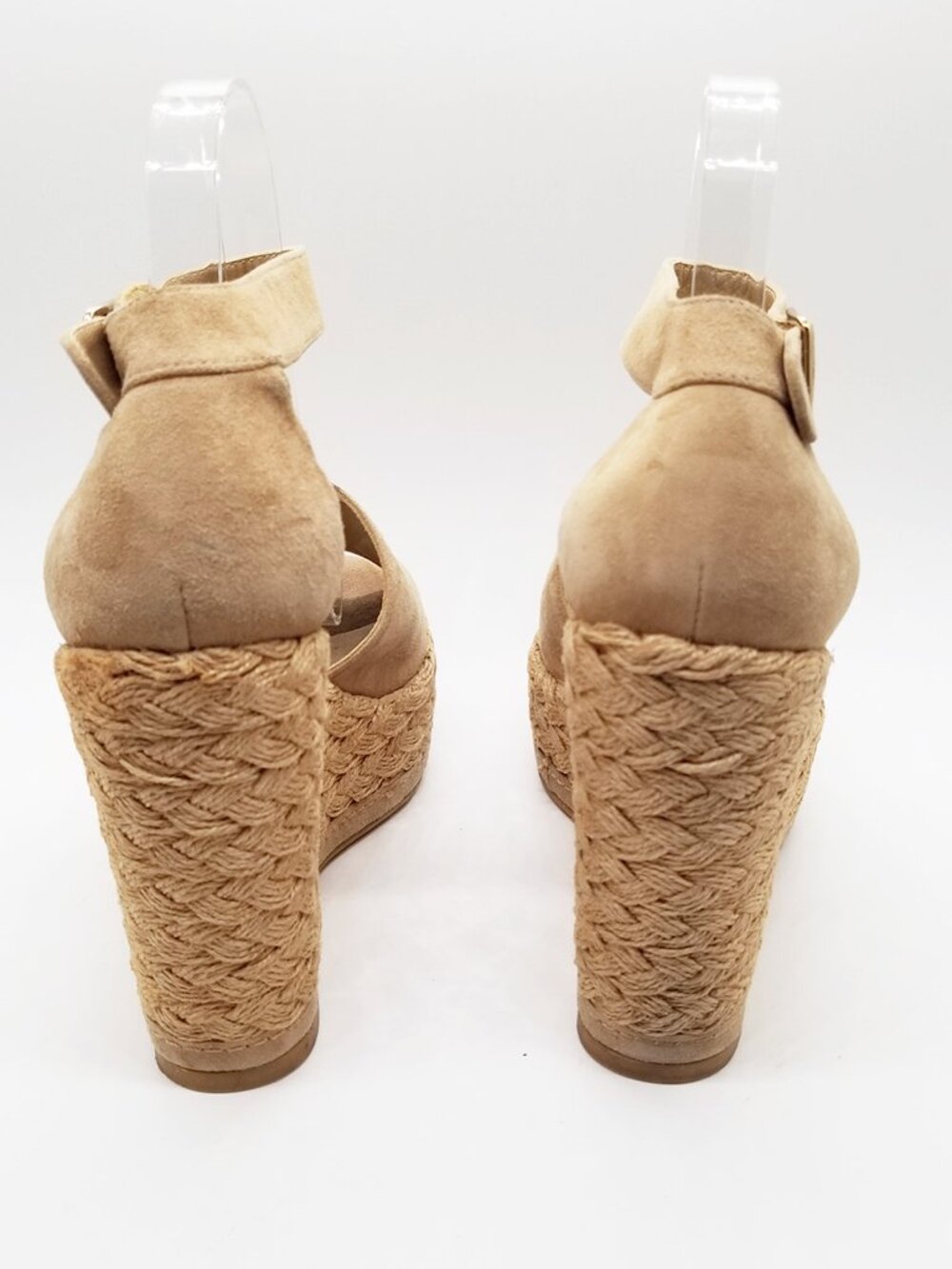 Stuart Weitzman Sohojute Wedge Sandal Espadrille Mojave Suede Tan Size 9M $455 - Picture 6 of 16